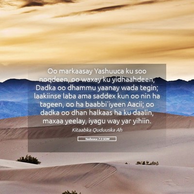 Picture 05 - Yashuuca 7:3 SOM - Oo markaasay Yashuuca ku soo noqdeen, oo waxay ku - Bible Verse Picture