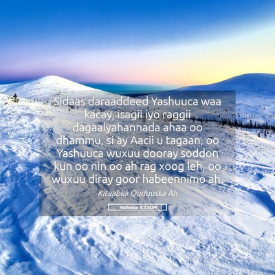 Picture 05 - Yashuuca 8:3 SOM - Sidaas daraaddeed Yashuuca waa kacay, isagii iyo - Bible Verse Picture