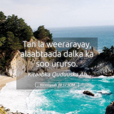 Picture 05 - Yeremyaah 10:17 SOM - Tan la weerarayay, alaabtaada dalka ka soo - Bible Verse Picture