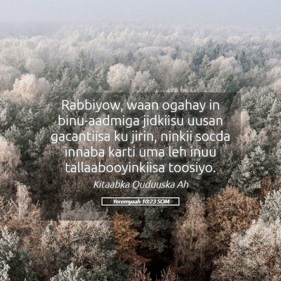 Picture 05 - Yeremyaah 10:23 SOM - Rabbiyow, waan ogahay in binu-aadmiga jidkiisu - Bible Verse Picture