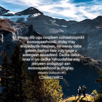 Picture 05 - Yeremyaah 11:10 SOM - Waxay dib ugu noqdeen xumaatooyinkii - Bible Verse Picture