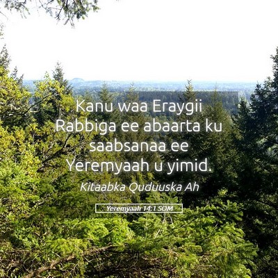 Picture 05 - Yeremyaah 14:1 SOM - Kanu waa Eraygii Rabbiga ee abaarta ku saabsanaa - Bible Verse Picture