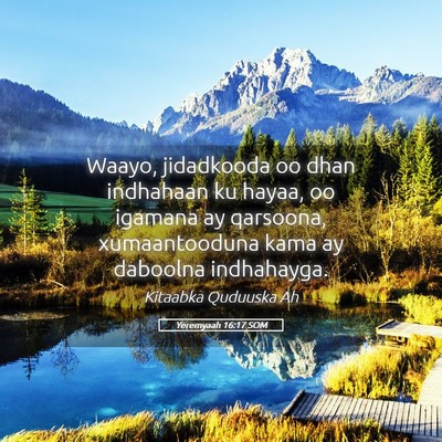 Picture 05 - Yeremyaah 16:17 SOM - Waayo, jidadkooda oo dhan indhahaan ku hayaa, oo - Bible Verse Picture