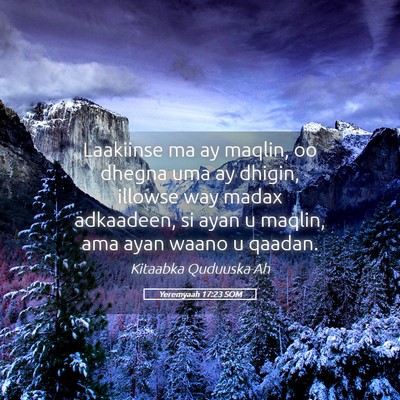 Picture 05 - Yeremyaah 17:23 SOM - Laakiinse ma ay maqlin, oo dhegna uma ay dhigin, - Bible Verse Picture