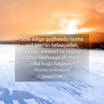Picture 05 - Yeremyaah 2:17 SOM - Sow adiga qudhaadu isuma aad keenin belaayadan, - Bible Verse Picture
