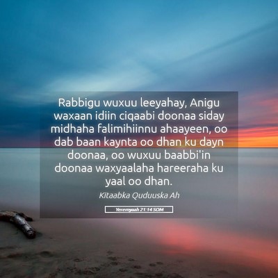 Picture 05 - Yeremyaah 21:14 SOM - Rabbigu wuxuu leeyahay, Anigu waxaan idiin - Bible Verse Picture