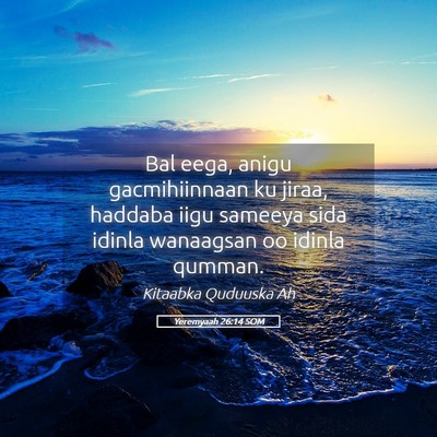 Picture 05 - Yeremyaah 26:14 SOM - Bal eega, anigu gacmihiinnaan ku jiraa, haddaba - Bible Verse Picture