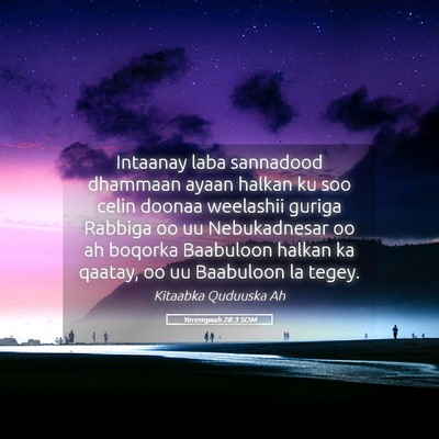 Picture 05 - Yeremyaah 28:3 SOM - Intaanay laba sannadood dhammaan ayaan halkan ku - Bible Verse Picture
