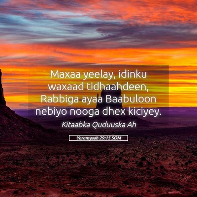 Picture 05 - Yeremyaah 29:15 SOM - Maxaa yeelay, idinku waxaad tidhaahdeen, Rabbiga - Bible Verse Picture
