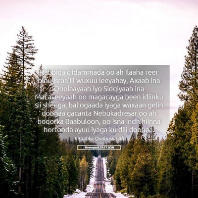 Picture 05 - Yeremyaah 29:21 SOM - Rabbiga ciidammada oo ah Ilaaha reer binu - Bible Verse Picture