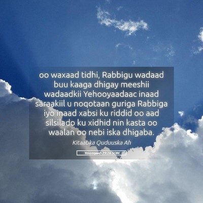 Picture 05 - Yeremyaah 29:26 SOM - oo waxaad tidhi, Rabbigu wadaad buu kaaga dhigay - Bible Verse Picture