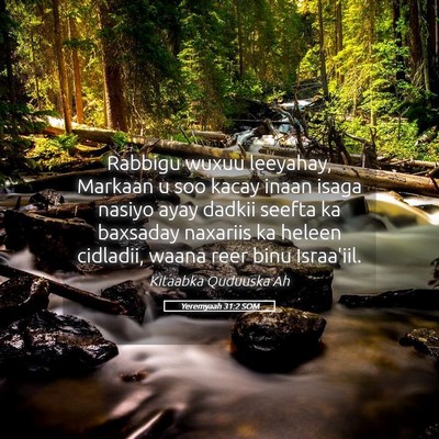 Picture 05 - Yeremyaah 31:2 SOM - Rabbigu wuxuu leeyahay, Markaan u soo kacay inaan - Bible Verse Picture
