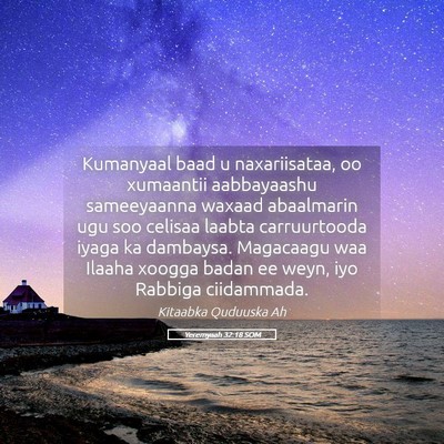 Picture 05 - Yeremyaah 32:18 SOM - Kumanyaal baad u naxariisataa, oo xumaantii - Bible Verse Picture
