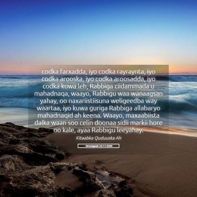 Picture 05 - Yeremyaah 33:11 SOM - codka farxadda, iyo codka rayraynta, iyo codka - Bible Verse Picture