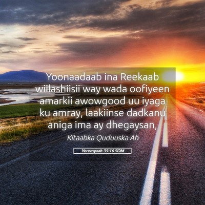 Picture 05 - Yeremyaah 35:16 SOM - Yoonaadaab ina Reekaab wiilashiisii way wada - Bible Verse Picture