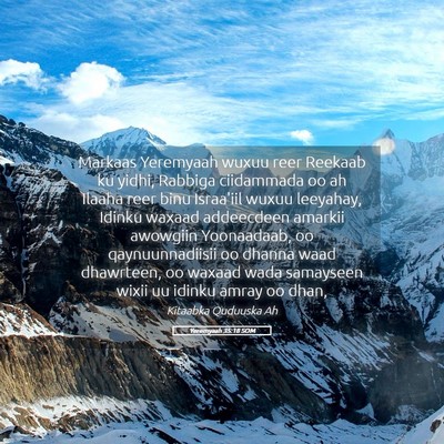 Picture 05 - Yeremyaah 35:18 SOM - Markaas Yeremyaah wuxuu reer Reekaab ku yidhi, - Bible Verse Picture