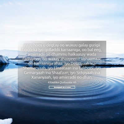 Picture 05 - Yeremyaah 36:12 SOM - ayuu hoos u degtay oo wuxuu galay gurigii boqorka - Bible Verse Picture