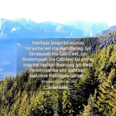 Picture 05 - Yeremyaah 36:26 SOM - Markaas boqorkii wuxuu Yeraxme'eel ina Hammeleg, - Bible Verse Picture
