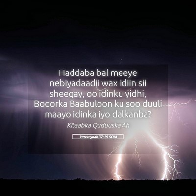 Picture 05 - Yeremyaah 37:19 SOM - Haddaba bal meeye nebiyadaadii wax idiin sii - Bible Verse Picture