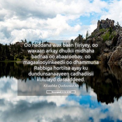 Picture 05 - Yeremyaah 4:26 SOM - Oo haddana wax baan fiiriyey, oo waxaan arkay - Bible Verse Picture