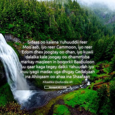 Picture 05 - Yeremyaah 40:11 SOM - Sidaas oo kalena Yuhuuddii reer Moo'aab, iyo reer - Bible Verse Picture