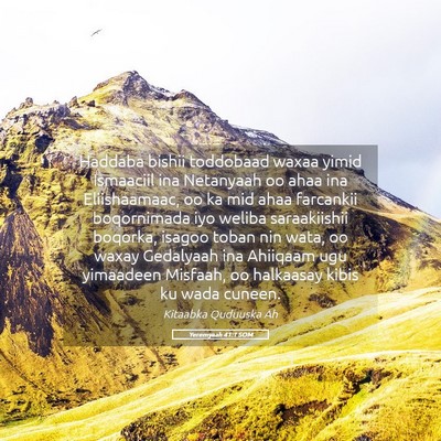 Picture 05 - Yeremyaah 41:1 SOM - Haddaba bishii toddobaad waxaa yimid Ismaaciil - Bible Verse Picture