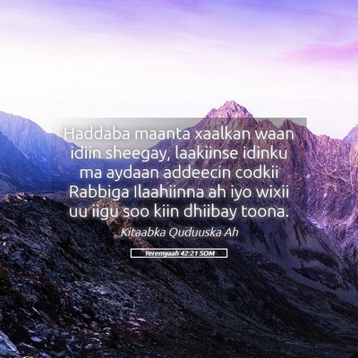 Picture 05 - Yeremyaah 42:21 SOM - Haddaba maanta xaalkan waan idiin sheegay, - Bible Verse Picture