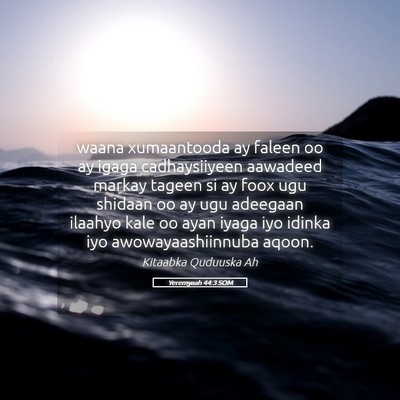 Picture 05 - Yeremyaah 44:3 SOM - waana xumaantooda ay faleen oo ay igaga - Bible Verse Picture