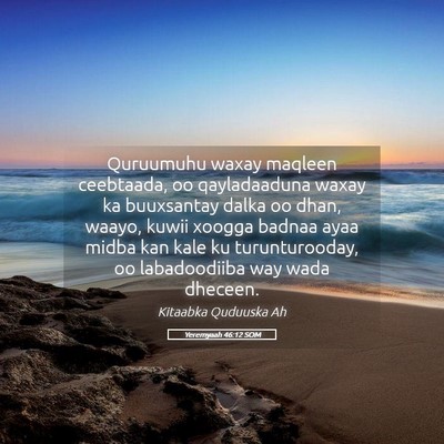 Picture 05 - Yeremyaah 46:12 SOM - Quruumuhu waxay maqleen ceebtaada, oo - Bible Verse Picture