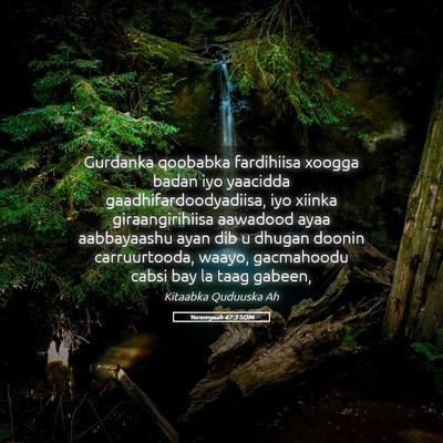 Picture 05 - Yeremyaah 47:3 SOM - Gurdanka qoobabka fardihiisa xoogga badan iyo - Bible Verse Picture