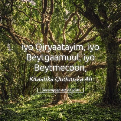 Picture 05 - Yeremyaah 48:23 SOM - iyo Qiryaatayim, iyo Beytgaamuul, iyo - Bible Verse Picture