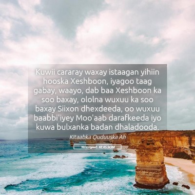 Picture 05 - Yeremyaah 48:45 SOM - Kuwii cararay waxay istaagan yihiin hooska - Bible Verse Picture