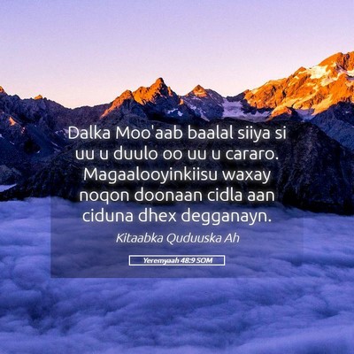 Picture 05 - Yeremyaah 48:9 SOM - Dalka Moo'aab baalal siiya si uu u duulo oo uu u - Bible Verse Picture
