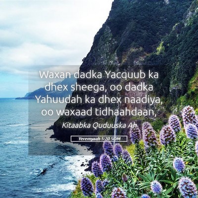 Picture 05 - Yeremyaah 5:20 SOM - Waxan dadka Yacquub ka dhex sheega, oo dadka - Bible Verse Picture