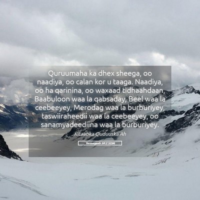 Picture 05 - Yeremyaah 50:2 SOM - Quruumaha ka dhex sheega, oo naadiya, oo calan - Bible Verse Picture
