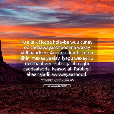 Picture 05 - Yeremyaah 50:7 SOM - Ku alla kii iyaga helayba wuu cunay, oo - Bible Verse Picture
