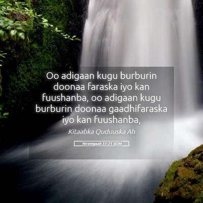 Picture 05 - Yeremyaah 51:21 SOM - Oo adigaan kugu burburin doonaa faraska iyo kan - Bible Verse Picture
