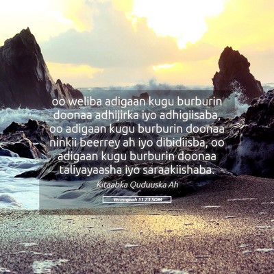 Picture 05 - Yeremyaah 51:23 SOM - oo weliba adigaan kugu burburin doonaa adhijirka - Bible Verse Picture