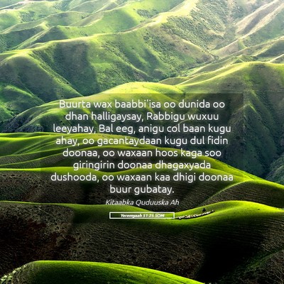 Picture 05 - Yeremyaah 51:25 SOM - Buurta wax baabbi'isa oo dunida oo dhan - Bible Verse Picture