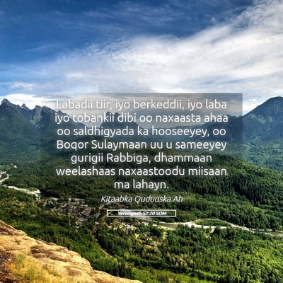 Picture 05 - Yeremyaah 52:20 SOM - Labadii tiir, iyo berkeddii, iyo laba iyo - Bible Verse Picture