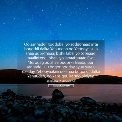 Picture 05 - Yeremyaah 52:31 SOM - Oo sannaddii toddoba iyo soddonaad intii boqorkii - Bible Verse Picture