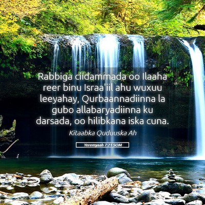 Picture 05 - Yeremyaah 7:21 SOM - Rabbiga ciidammada oo Ilaaha reer binu Israa'iil - Bible Verse Picture
