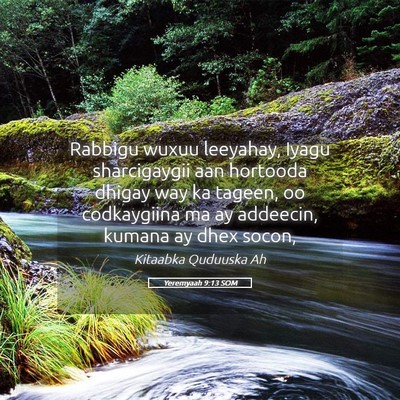 Picture 05 - Yeremyaah 9:13 SOM - Rabbigu wuxuu leeyahay, Iyagu sharcigaygii aan - Bible Verse Picture