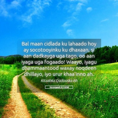 Picture 05 - Yeremyaah 9:2 SOM - Bal maan cidlada ku lahaado hoy ay socotooyinku - Bible Verse Picture