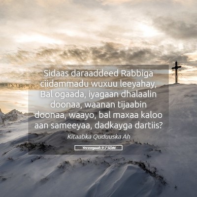 Picture 05 - Yeremyaah 9:7 SOM - Sidaas daraaddeed Rabbiga ciidammadu wuxuu - Bible Verse Picture