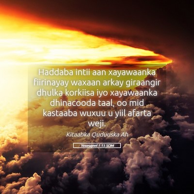 Picture 05 - Yexesqeel 1:15 SOM - Haddaba intii aan xayawaanka fiirinayay waxaan - Bible Verse Picture