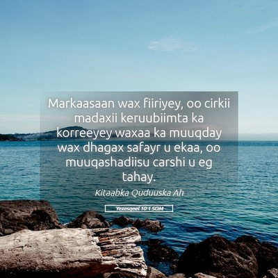 Picture 05 - Yexesqeel 10:1 SOM - Markaasaan wax fiiriyey, oo cirkii madaxii - Bible Verse Picture