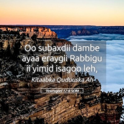 Picture 05 - Yexesqeel 12:8 SOM - Oo subaxdii dambe ayaa eraygii Rabbigu ii yimid - Bible Verse Picture