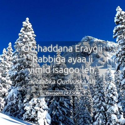 Picture 05 - Yexesqeel 14:2 SOM - Oo haddana Eraygii Rabbiga ayaa ii yimid isagoo - Bible Verse Picture