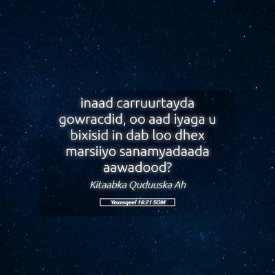 Picture 05 - Yexesqeel 16:21 SOM - inaad carruurtayda gowracdid, oo aad iyaga u - Bible Verse Picture